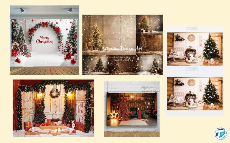 Backdrop Noel cho studio chụp ảnh